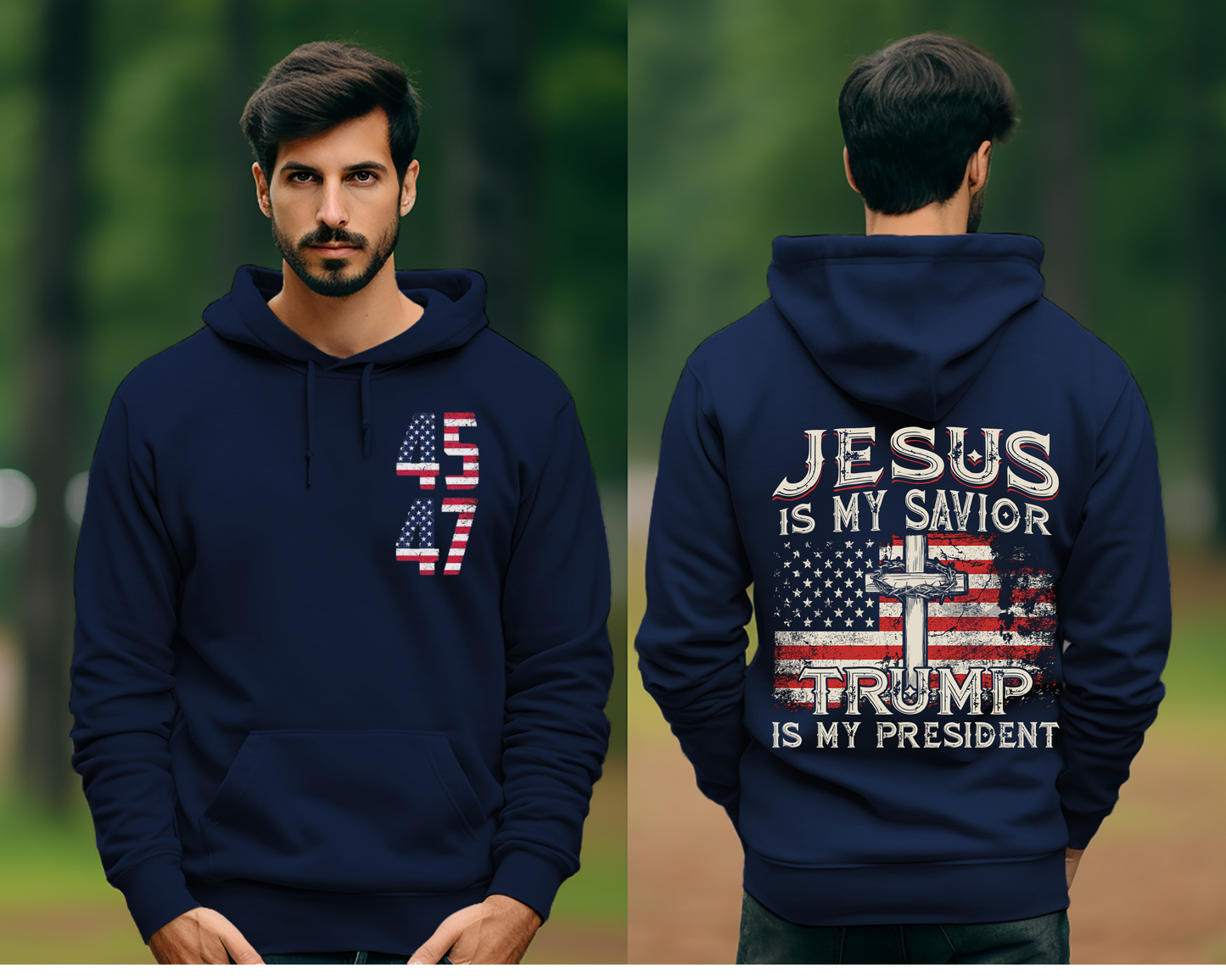 Jesus is my Savior and Trump is my president hoodie