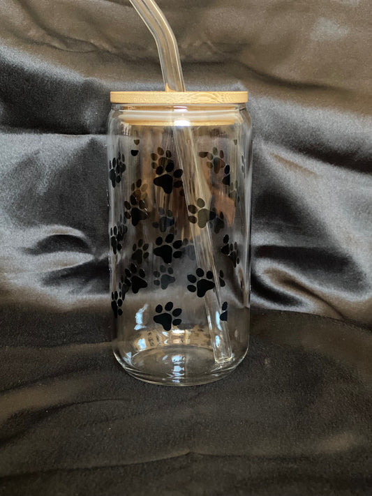 Paw Iced Coffee Cup Glass