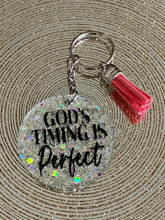 God's timing is Perfect Keychain