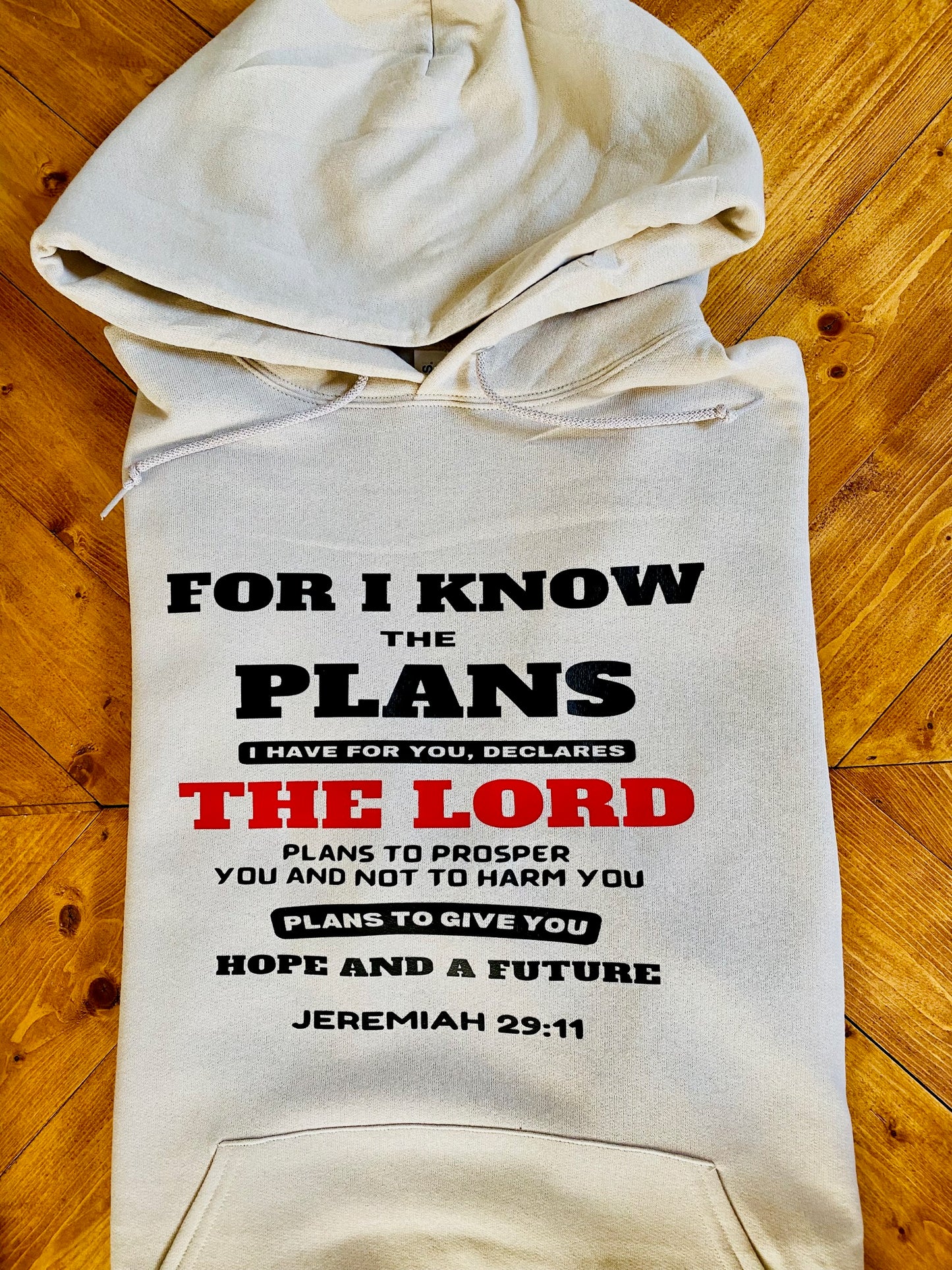 For I know the plans I have for you, declares the Lord plans to prosper you and not to harm you plans to give you Hope and a futureJeremiah 29:11 hoodie