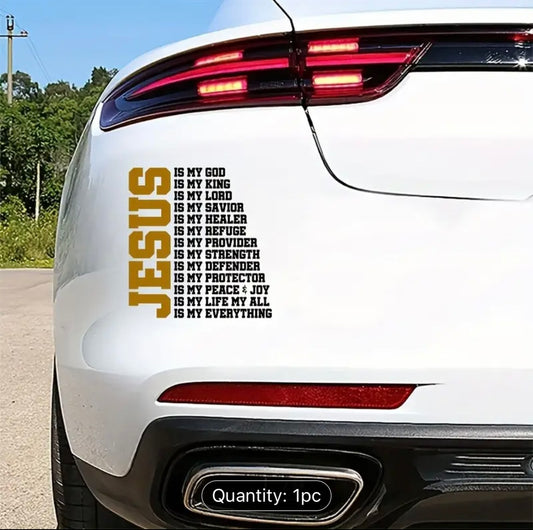 Jesus is my God, Divine Inspiration Car Stickers - Durable Vinyl Decals for Laptops, Water Bottles, Cars & More - Weatherproof, Removable Designs for Personal Expression