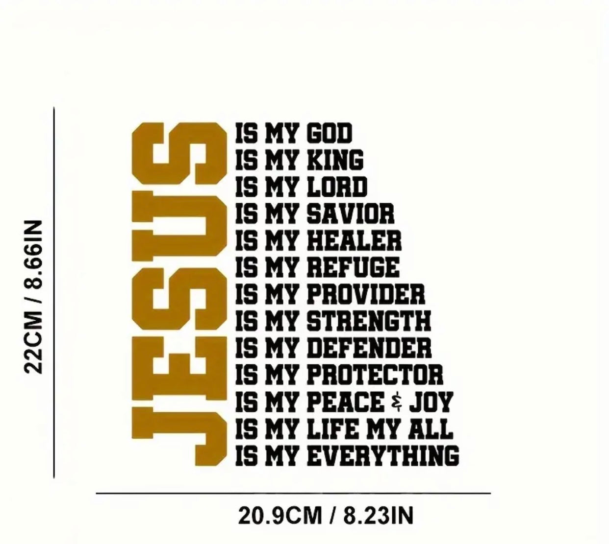 Jesus is my God, Divine Inspiration Car Stickers - Durable Vinyl Decals for Laptops, Water Bottles, Cars & More - Weatherproof, Removable Designs for Personal Expression