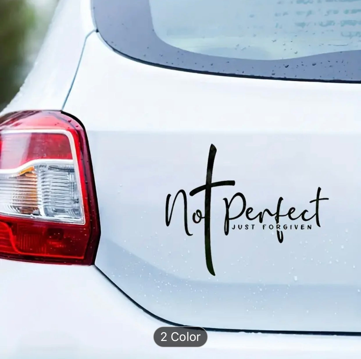 Vinyl "Not Perfect Just Forgiven" Decal Sticker for Car, Laptop, Truck, and Wall - Durable Adhesive Christian Faith Emblem