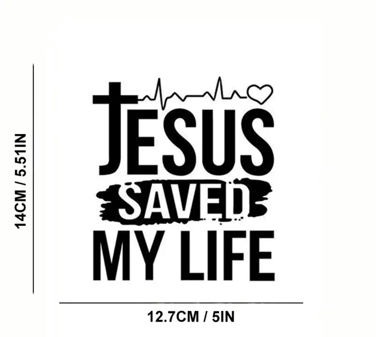 Jesus Saved My Life Heartbeat Love Car Stickers For Laptop Water Bottle Vehicle Paint Window Wall Cup Toolbox Guitar Scooter Decals Auto Accessories