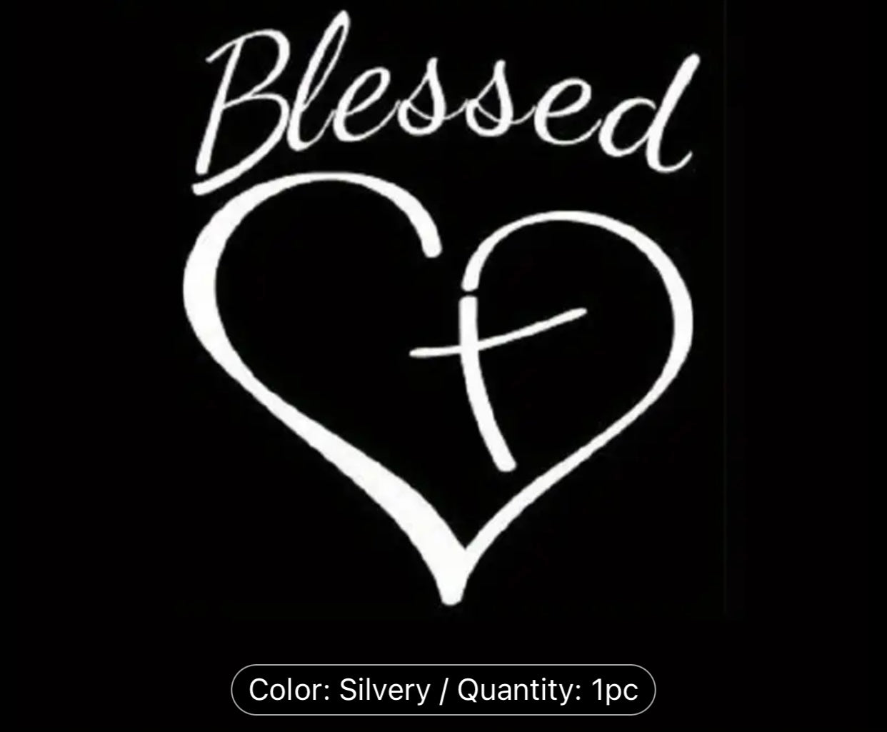 Show Your Faith with this Stylish Blessed Heart and Cross Decal Sticker for Cars, Trucks, and Laptops!