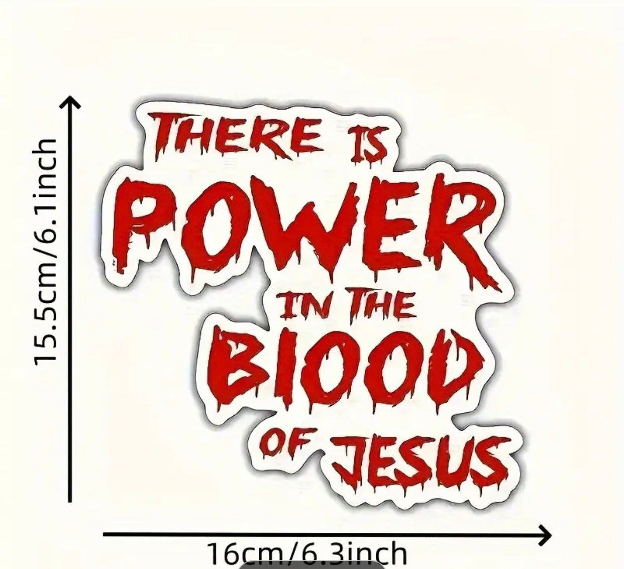 PVC "Power in the Blood of Jesus" Vinyl Decal Sticker for Truck, Car, and Window - Religious Bible Quote Christian Emblem for Automobiles