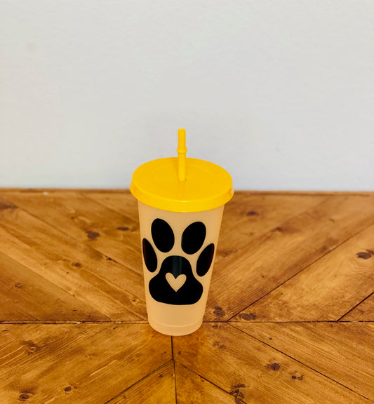 Paw print dog lover color changing cup