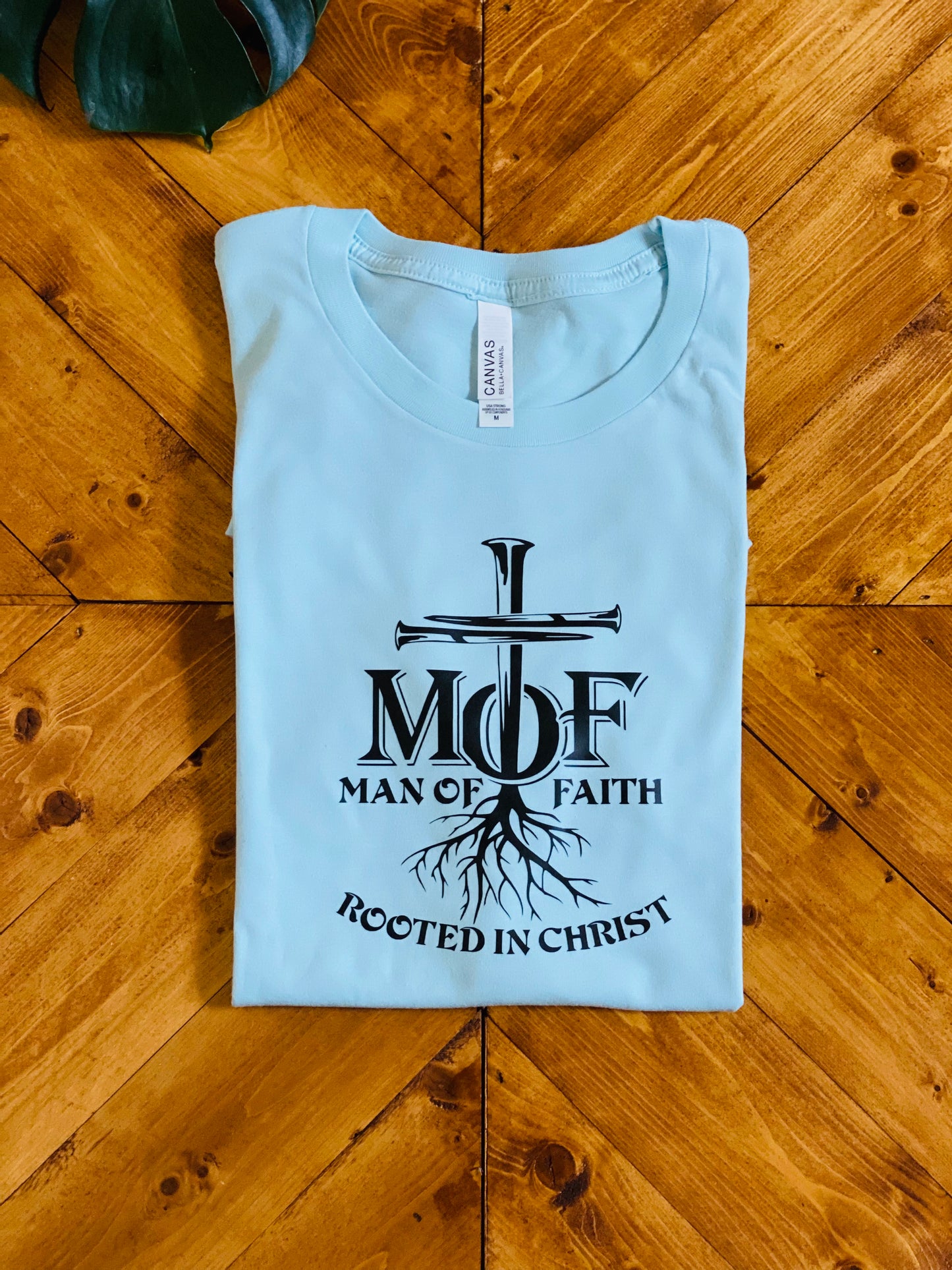 Man of faith rooted in Christ tshirt