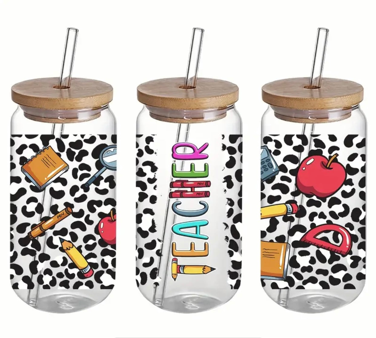 Teacher Iced Coffee Cup Glass